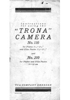 Ica Trona manual. Camera Instructions.